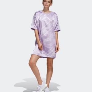 NWT Adidas Trefoil Oversized Satin Tee Dress Sz S